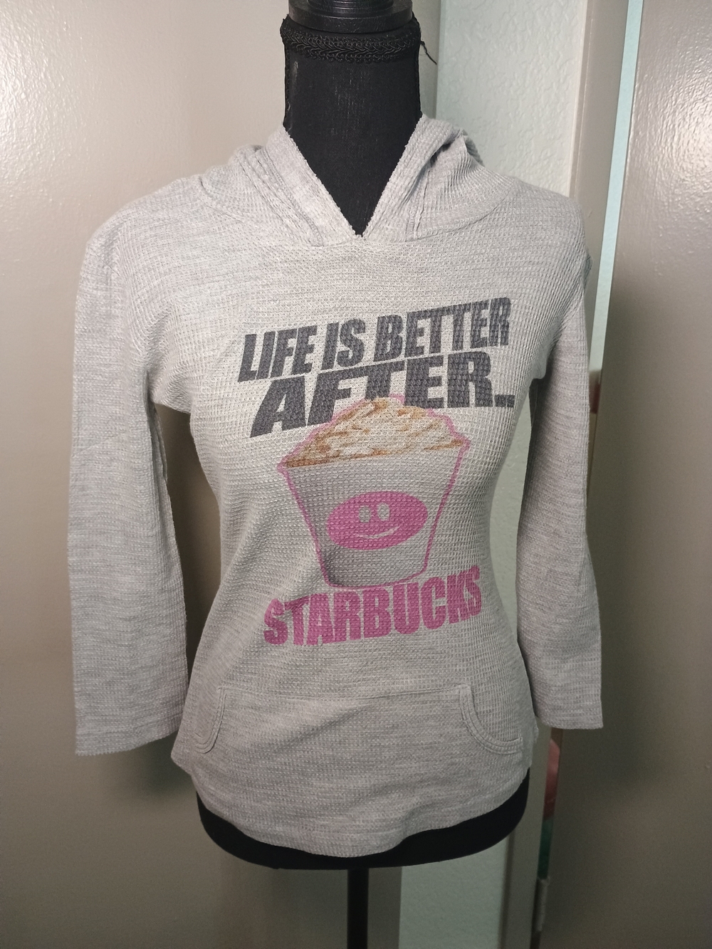 Penne Pleap Wildberry Graphic Hooded Top Gray & Pink Small